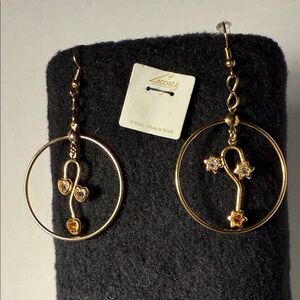 Costa Gold Earrings with Star and Heart Charms